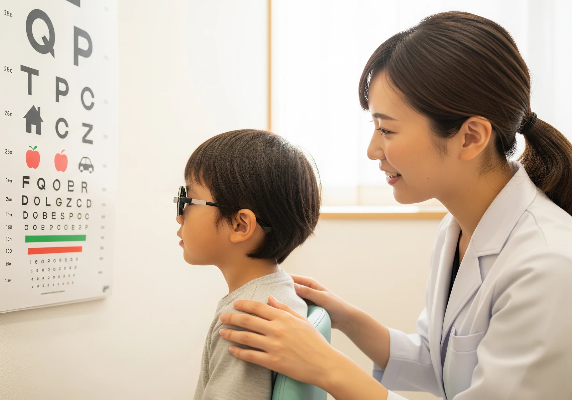 子どもの視力検査の様子
